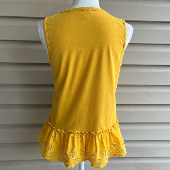 •J.Crew• Eyelet Peplum Sleeveless Knit Top - Size Small - Picture 5 of 7